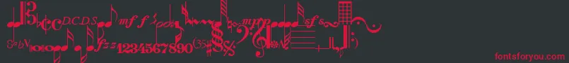 ComposerRegular Font – Red Fonts on Black Background