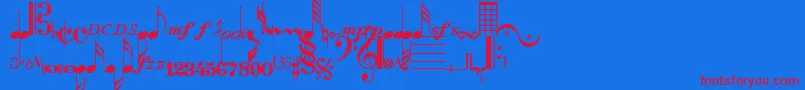 ComposerRegular Font – Red Fonts on Blue Background