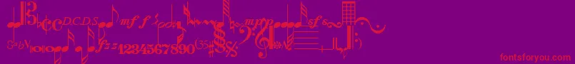 ComposerRegular-Schriftart – Rote Schriften auf violettem Hintergrund