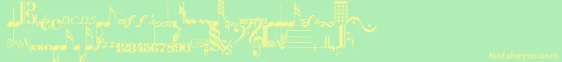 ComposerRegular Font – Yellow Fonts on Green Background