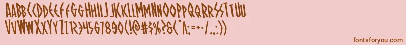 Ohmightyisisrotate Font – Brown Fonts on Pink Background