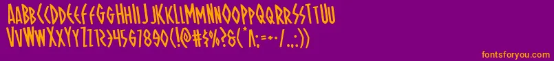 Ohmightyisisrotate Font – Orange Fonts on Purple Background