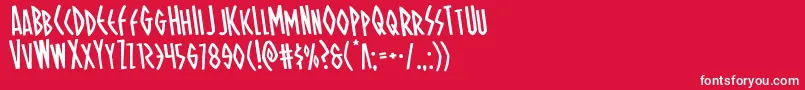 Ohmightyisisrotate Font – White Fonts on Red Background