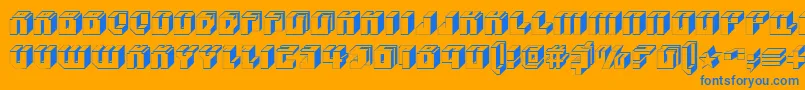 Blockup Font – Blue Fonts on Orange Background