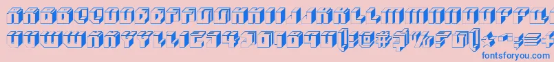 Blockup Font – Blue Fonts on Pink Background