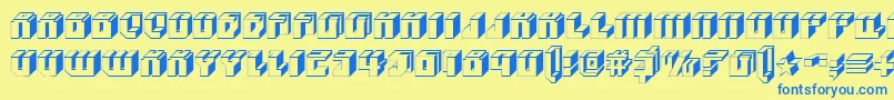 フォントBlockup – 青い文字が黄色の背景にあります。