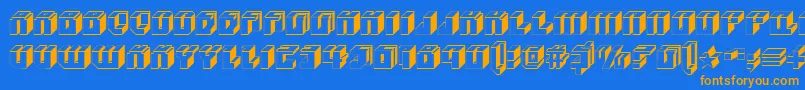 フォントBlockup – オレンジ色の文字が青い背景にあります。