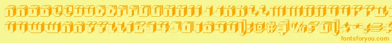 Blockup Font – Orange Fonts on Yellow Background