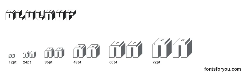 Размеры шрифта Blockup