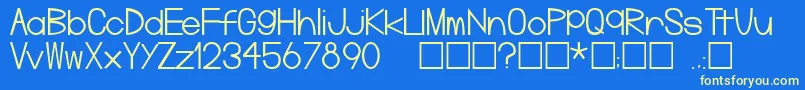 Pinelintgerm Font – Yellow Fonts on Blue Background