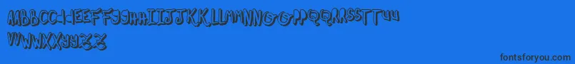 OhMyOhLaLaYeah2 Font – Black Fonts on Blue Background