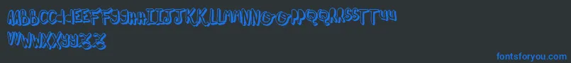 OhMyOhLaLaYeah2 Font – Blue Fonts on Black Background