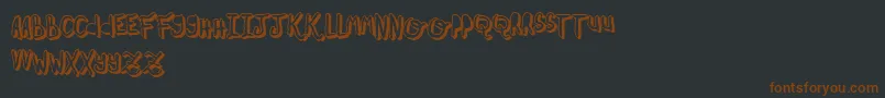 OhMyOhLaLaYeah2-fontti – ruskeat fontit mustalla taustalla