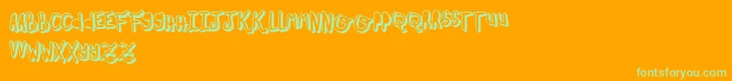 OhMyOhLaLaYeah2 Font – Green Fonts on Orange Background