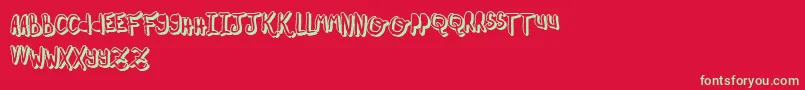 OhMyOhLaLaYeah2 Font – Green Fonts on Red Background