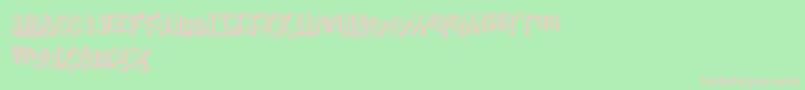 OhMyOhLaLaYeah2-fontti – vaaleanpunaiset fontit vihreällä taustalla