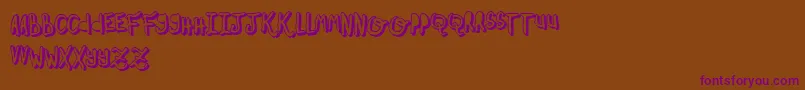 OhMyOhLaLaYeah2 Font – Purple Fonts on Brown Background