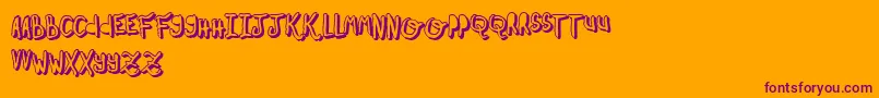OhMyOhLaLaYeah2 Font – Purple Fonts on Orange Background