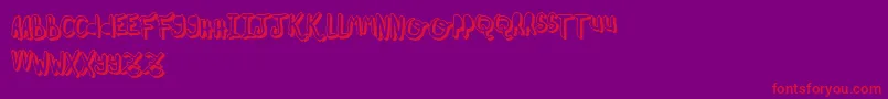 OhMyOhLaLaYeah2-Schriftart – Rote Schriften auf violettem Hintergrund