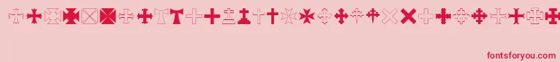 RtaCross Font – Red Fonts on Pink Background