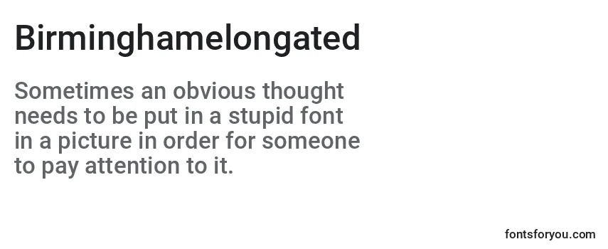 Review of the Birminghamelongated Font