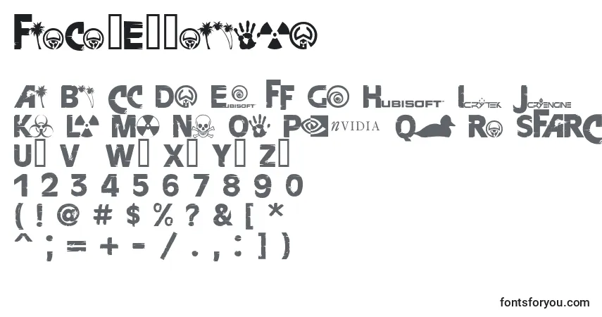 Schriftart FarcryExtrabold – Alphabet, Zahlen, spezielle Symbole