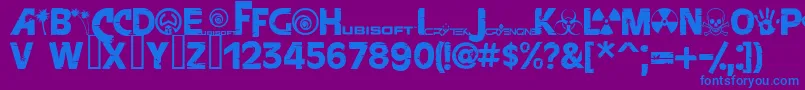 FarcryExtrabold Font – Blue Fonts on Purple Background