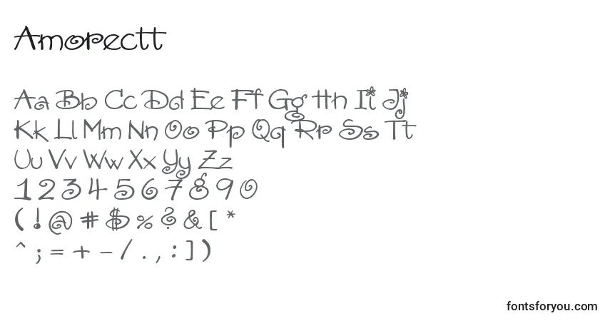 Fuente Amorectt - alfabeto, números, caracteres especiales