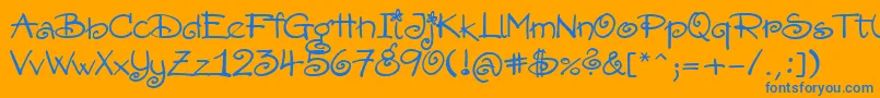 Amorectt Font – Blue Fonts on Orange Background