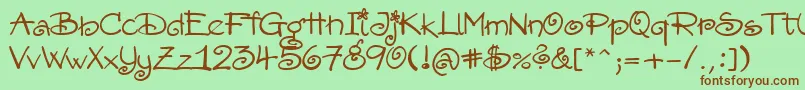 Amorectt Font – Brown Fonts on Green Background