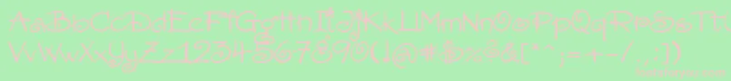 Amorectt Font – Pink Fonts on Green Background