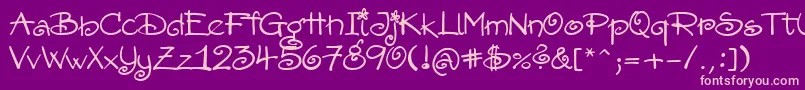 Amorectt Font – Pink Fonts on Purple Background