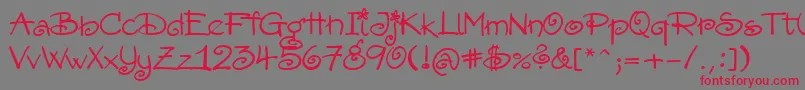 フォントAmorectt – 赤い文字の灰色の背景