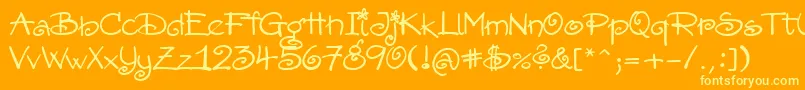 Amorectt-Schriftart – Gelbe Schriften auf orangefarbenem Hintergrund