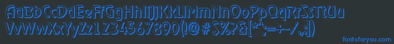 OnstageshadowRegular Font – Blue Fonts on Black Background