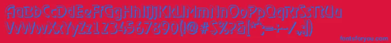 OnstageshadowRegular Font – Blue Fonts on Red Background