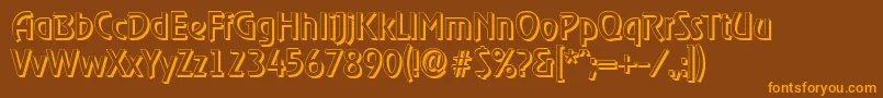Шрифт OnstageshadowRegular – оранжевые шрифты на коричневом фоне