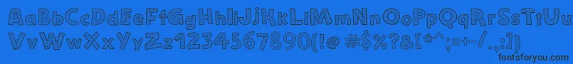 フォントStefanieDots – 黒い文字の青い背景