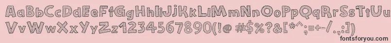 StefanieDots-fontti – mustat fontit vaaleanpunaisella taustalla