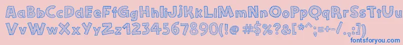 StefanieDots-fontti – siniset fontit vaaleanpunaisella taustalla