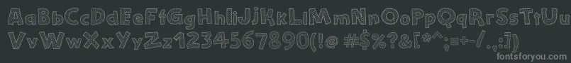 StefanieDots-Schriftart – Graue Schriften auf schwarzem Hintergrund