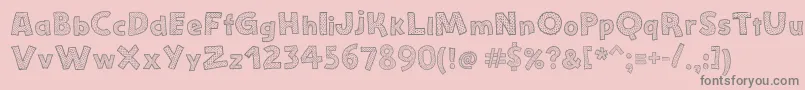 StefanieDots-Schriftart – Graue Schriften auf rosa Hintergrund