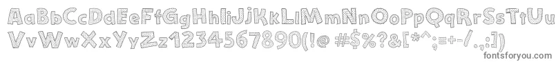 StefanieDots-fontti – harmaat kirjasimet valkoisella taustalla