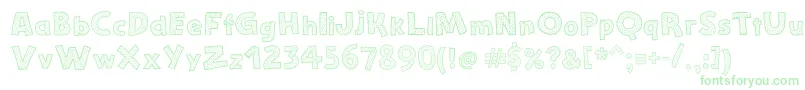 StefanieDots-Schriftart – Grüne Schriften auf weißem Hintergrund