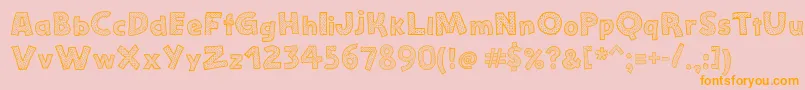 StefanieDots-Schriftart – Orangefarbene Schriften auf rosa Hintergrund