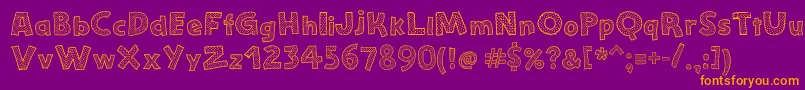 Шрифт StefanieDots – оранжевые шрифты на фиолетовом фоне
