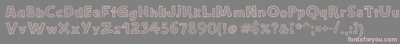 フォントStefanieDots – 灰色の背景にピンクのフォント