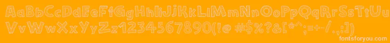 StefanieDots-fontti – vaaleanpunaiset fontit oranssilla taustalla