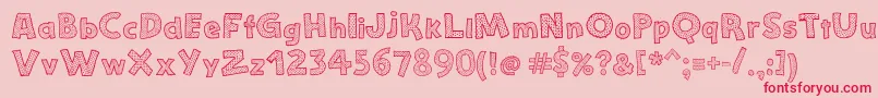 Шрифт StefanieDots – красные шрифты на розовом фоне