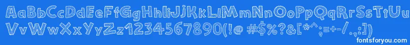 Шрифт StefanieDots – белые шрифты на синем фоне
